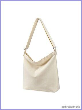 Canvas Crossbody Tote Handbag Blank DIY Customizable Large
